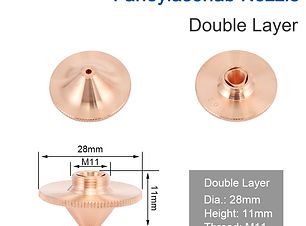 Farleylab Double?Nozzles,Diameter: φ28mm,Height: 15mm,Thread: M11,Material: High End Copper