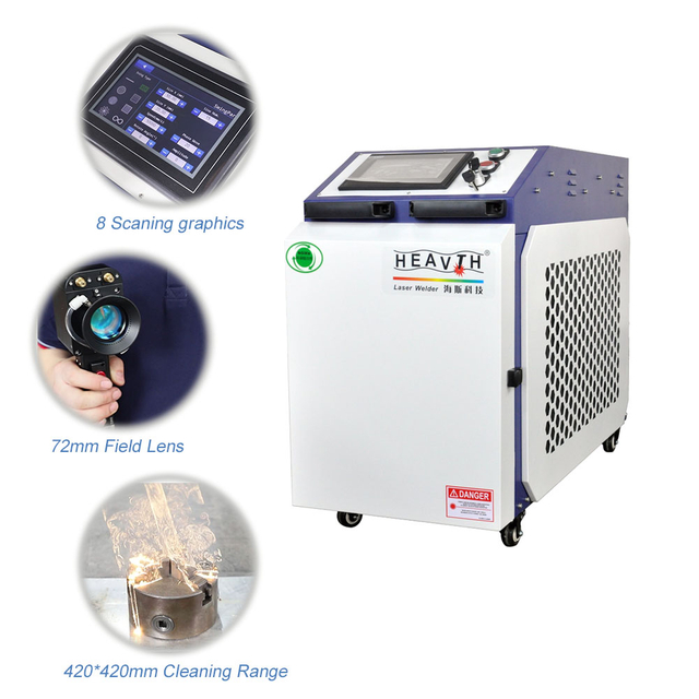 CleanPro2000CW فیبر خنک کننده آب لیزر رنگ زنگ زدگی دستگاه تمیز کننده آسیب کمتر