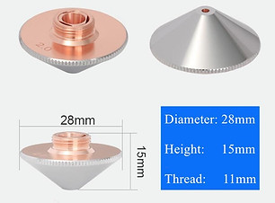 WSX Single Nozzles,Diameter: φ28mm,Height: 15mm,Thread: M11*0.75,Material: Chrome Plated