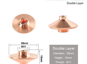 WSX  Double Nozzles,Diameter: φ28mm,Height: 15mm,Thread: M11,Material: High End Copper