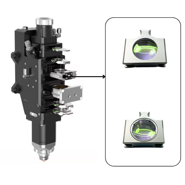 DP.M.Q0069AA Gruppo cassetto specchio con lente collimante in fibra originale per testa di taglio laser BOCI BLT421