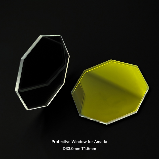 Amada Octagonal D33 T1.5 D45 T3 เลนส์กระจกป้องกัน เลนส์ป้องกันไฟเบอร์เลเซอร์